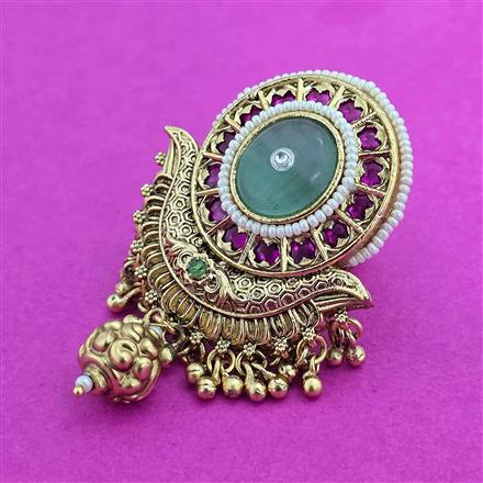 Antique Adjustable Ring With Matte Gold Plating