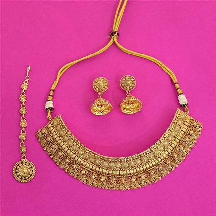 Antique Mukut Necklace With Gold Plating