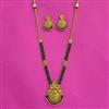 Antique Long Necklace With Matte Gold Plating