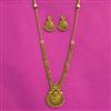 Antique Long Necklace With Matte Gold Plating