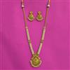 Antique Long Necklace With Matte Gold Plating