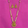 Antique Long Necklace With Matte Gold Plating