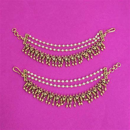 Antique Classic Ear Chain With Matte Gold Plating