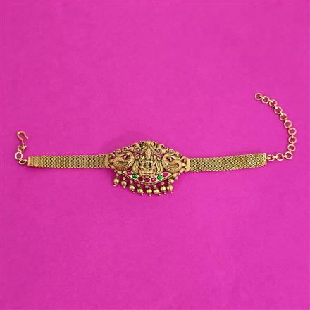 Antique Temple Baju Band With Matte Gold Plating