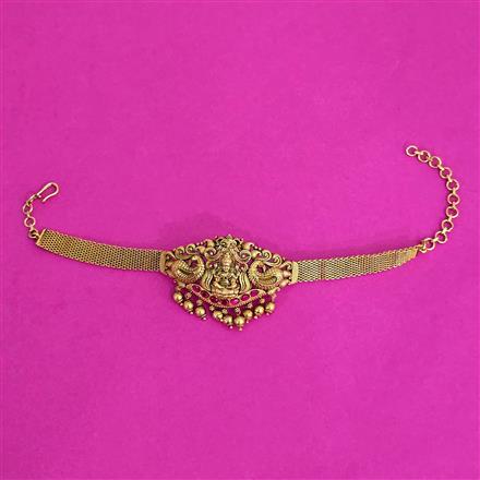 Antique Temple Baju Band With Matte Gold Plating
