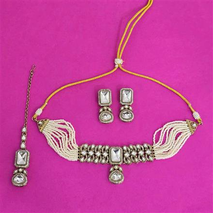 Antique Choker Necklace With Mehndi Plating
