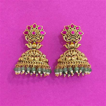 Antique Jhumki With Matte Gold Plating