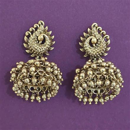 Antique Jhumki With Matte Gold Plating