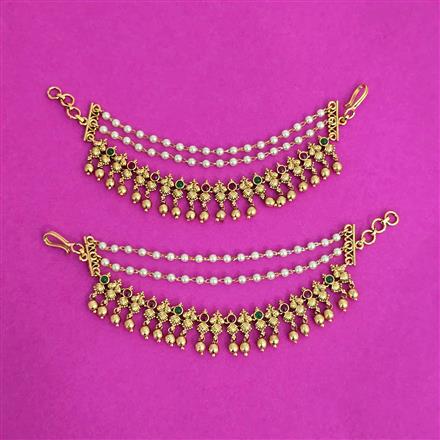 Antique Classic Ear Chain With Matte Gold Plating