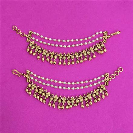 Antique Classic Ear Chain With Matte Gold Plating