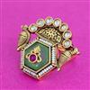 Antique Adjustable Ring With Matte Gold Plating