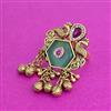 Antique Adjustable Ring With Matte Gold Plating