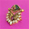 Antique Adjustable Ring With Matte Gold Plating