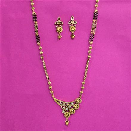 Antique Classic Mangalsutra With Matte Gold Plating
