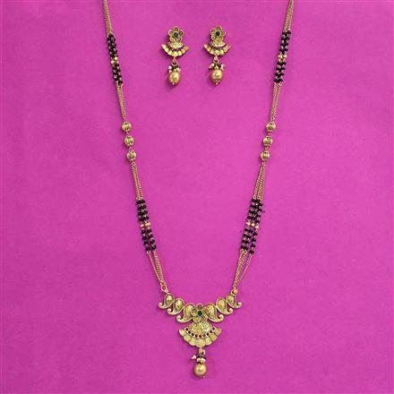 Antique Classic Mangalsutra With Matte Gold Plating