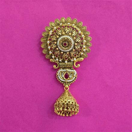 Antique Classic Hair Brooch With Matte Gold Plating