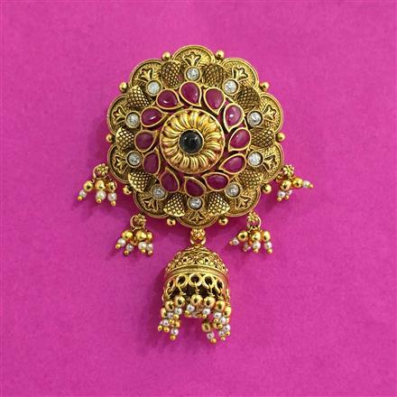 Antique Classic Hair Brooch With Matte Gold Plating