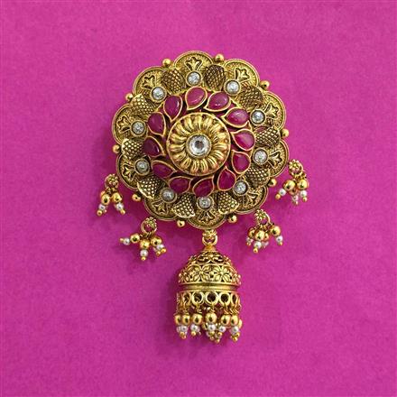 Antique Classic Hair Brooch With Matte Gold Plating