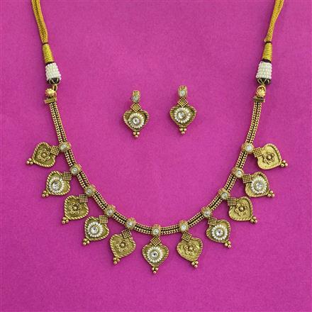 Antique Classic Necklace With Matte Gold Plating