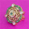 Antique Adjustable Ring With Matte Gold Plating
