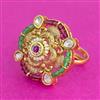 Antique Adjustable Ring With Matte Gold Plating