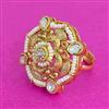 Antique Adjustable Ring With Matte Gold Plating
