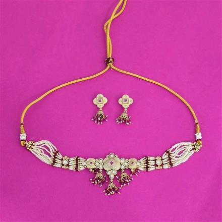 Antique Choker Necklace With Gold Plating