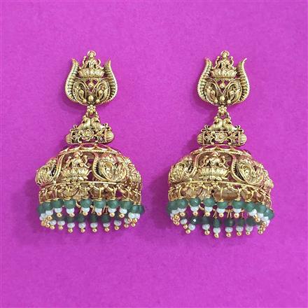 Antique Temple Earring With Matte Gold Plating