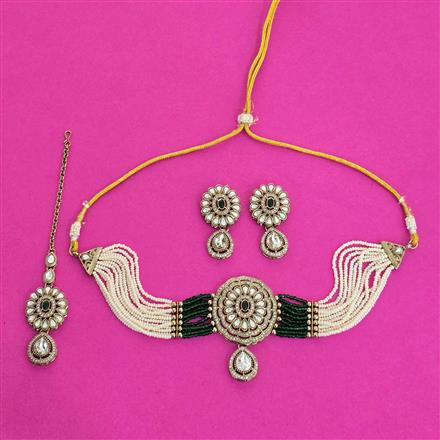 Antique Classic Necklace With Mehndi Plating
