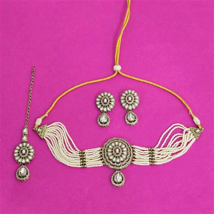 Antique Classic Necklace With Mehndi Plating