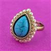 Antique Adjustable Ring With Mehndi Plating
