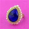 Antique Adjustable Ring With Mehndi Plating