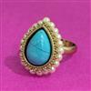 Antique Adjustable Ring With Mehndi Plating