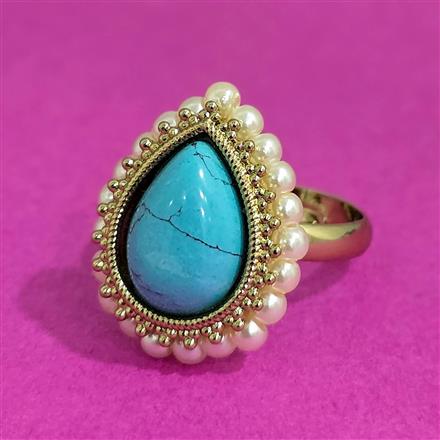 Antique Adjustable Ring With Mehndi Plating