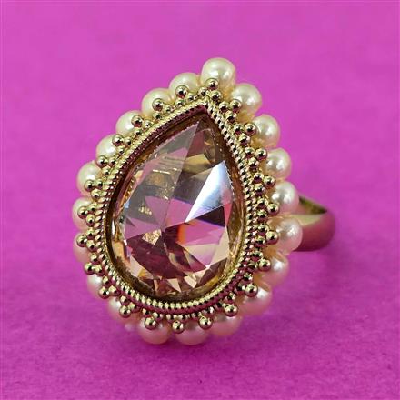 Antique Adjustable Ring With Mehndi Plating