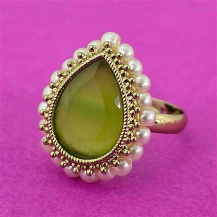 Antique Adjustable Ring With Mehndi Plating