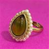 Antique Adjustable Ring With Mehndi Plating