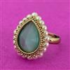 Antique Adjustable Ring With Mehndi Plating