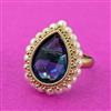 Antique Adjustable Ring With Mehndi Plating