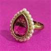 Antique Adjustable Ring With Mehndi Plating