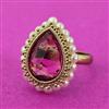 Antique Adjustable Ring With Mehndi Plating