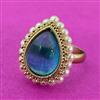 Antique Adjustable Ring With Mehndi Plating