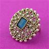 Antique Adjustable Ring With Mehndi Plating