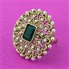 Antique Adjustable Ring With Mehndi Plating