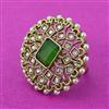 Antique Adjustable Ring With Mehndi Plating