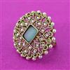 Antique Adjustable Ring With Mehndi Plating