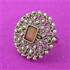 Antique Adjustable Ring With Mehndi Plating