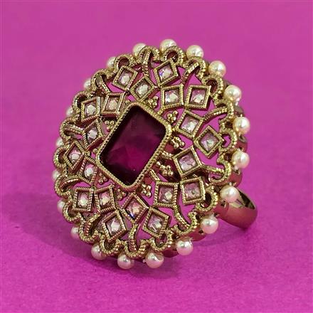 Antique Adjustable Ring With Mehndi Plating