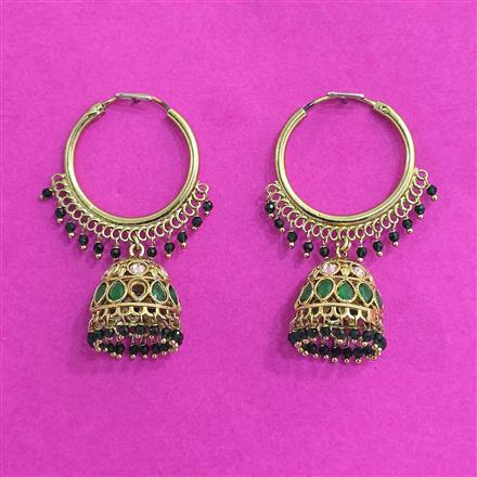 Antique Jhumki With Mehndi Plating