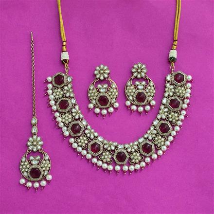 Antique Classic Necklace With Mehndi Plating